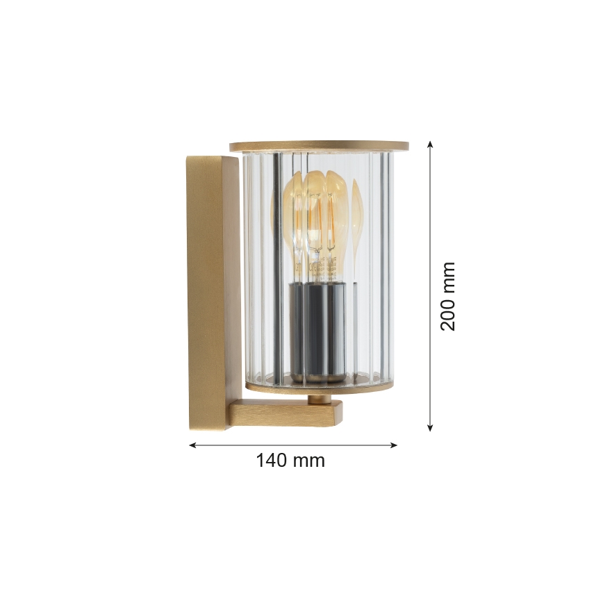 Argon 8752 - Udendørs væglampe NORFOLK 1xE27/15W/230V IP44 guldfarvet