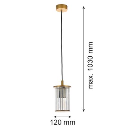 Argon 8755 - Udendørspendel NORFOLK 1xE27/15W/230V IP44 guldfarvet