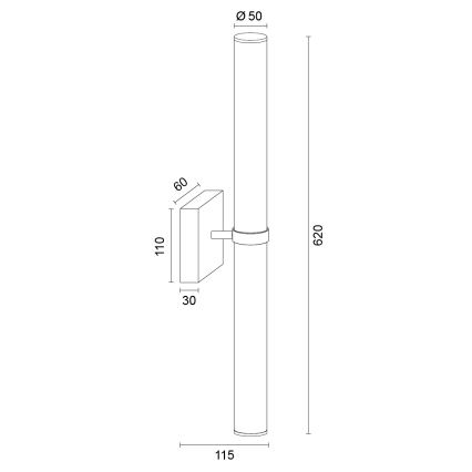 Argon 8925 - LED-belysning til badeværelsesspejl BATUMI LED/24W/230V 3000K IP44 blank krom