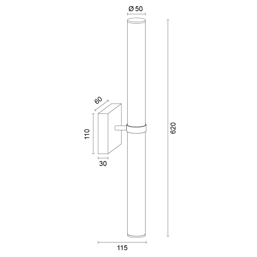 Argon 8928 - LED badeværelses-spejlbelysning BATUMI LED/24W/230V 3000K IP44 mat krom