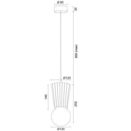 Argon 8951 - Badeværelsespendel på ledning VOLANTE 1xG9/6W/230V IP44 beige