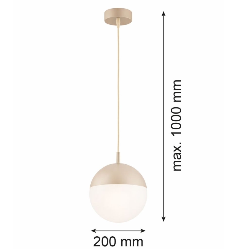 Argon 9001 - Udendørs pendel med wireophæng LIV 1xE27/15W/230V IP44 beige