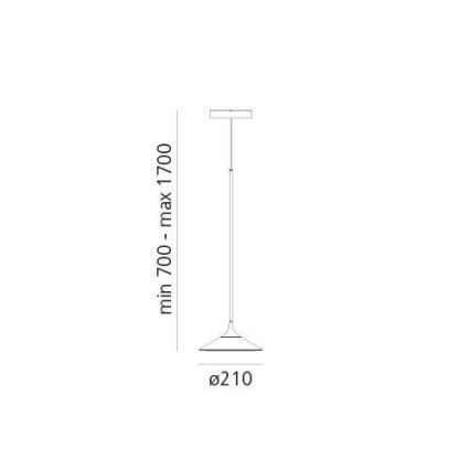 Artemide 0351030A - LED pendel ORSA LED/8,5W/230V 3000K diameter 21 cm