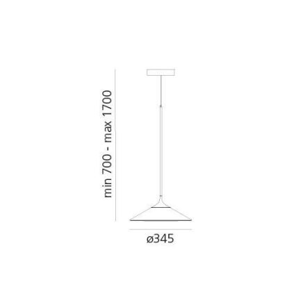 Artemide 0352030A - LED pendel dæmpbar ORSA LED/20W/230V 3000K diameter 24,5 cm