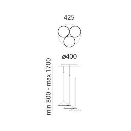 Artemide 0353030A - LED pendel dæmpbar ORSA CLUSTER LED/22W/230V 3000K