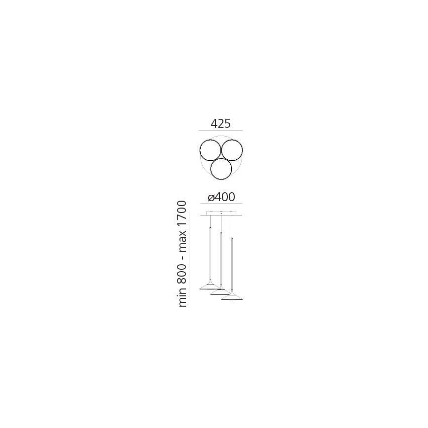 Artemide 0353030A - LED pendel dæmpbar ORSA CLUSTER LED/22W/230V 3000K