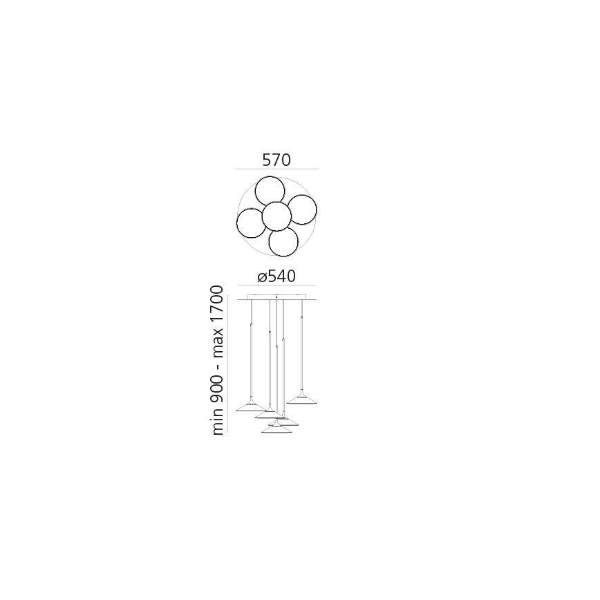 Artemide 0355030A - LED pendel dæmpbar ORSA CLUSTER LED/37W/230V 3000K