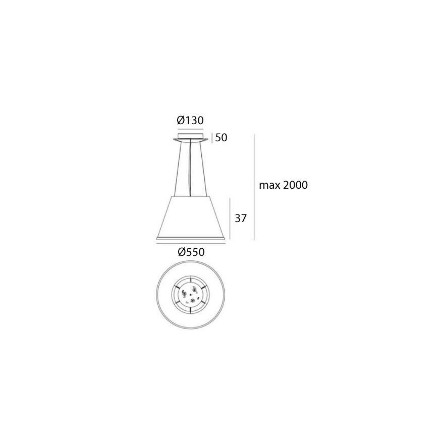 Artemide 1124110A - Pendel CHOOSE MEGA 3xE27/12W/230V diameter 55 cm hvid