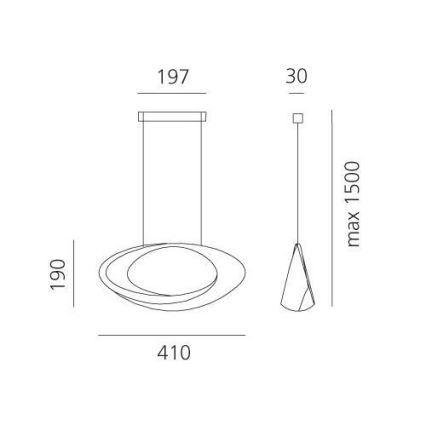 Artemide 1182010A - LED pendel dæmpbar CABILDO LED/44W/230V 3000K