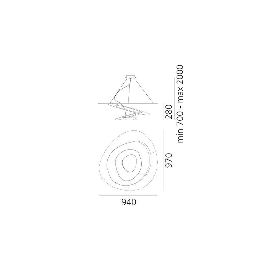Artemide 1239010A - Pendel PIRCE 1xR7s/11W/230V 97 cm hvid
