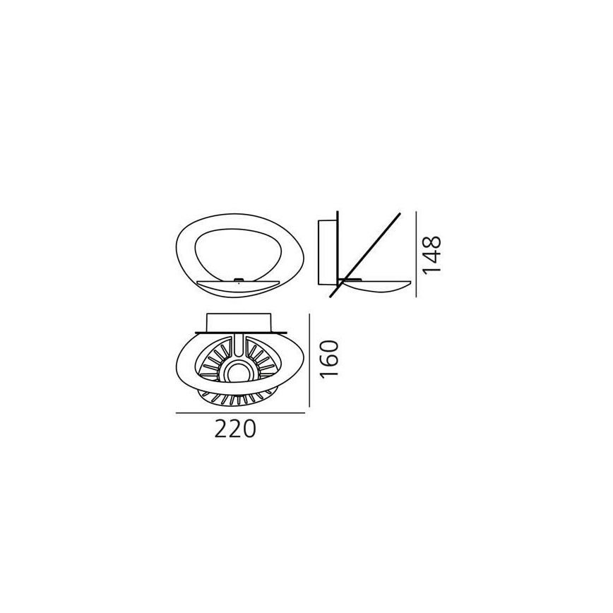 Artemide 1248020A - LED vægspot dæmpbar PIRCE LED/27W/230V 3000K guldfarvet