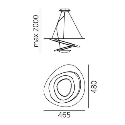 Artemide 1249020A - LED pendel dæmpbar PIRCE LED/27W/230V 3000K guldfarvet