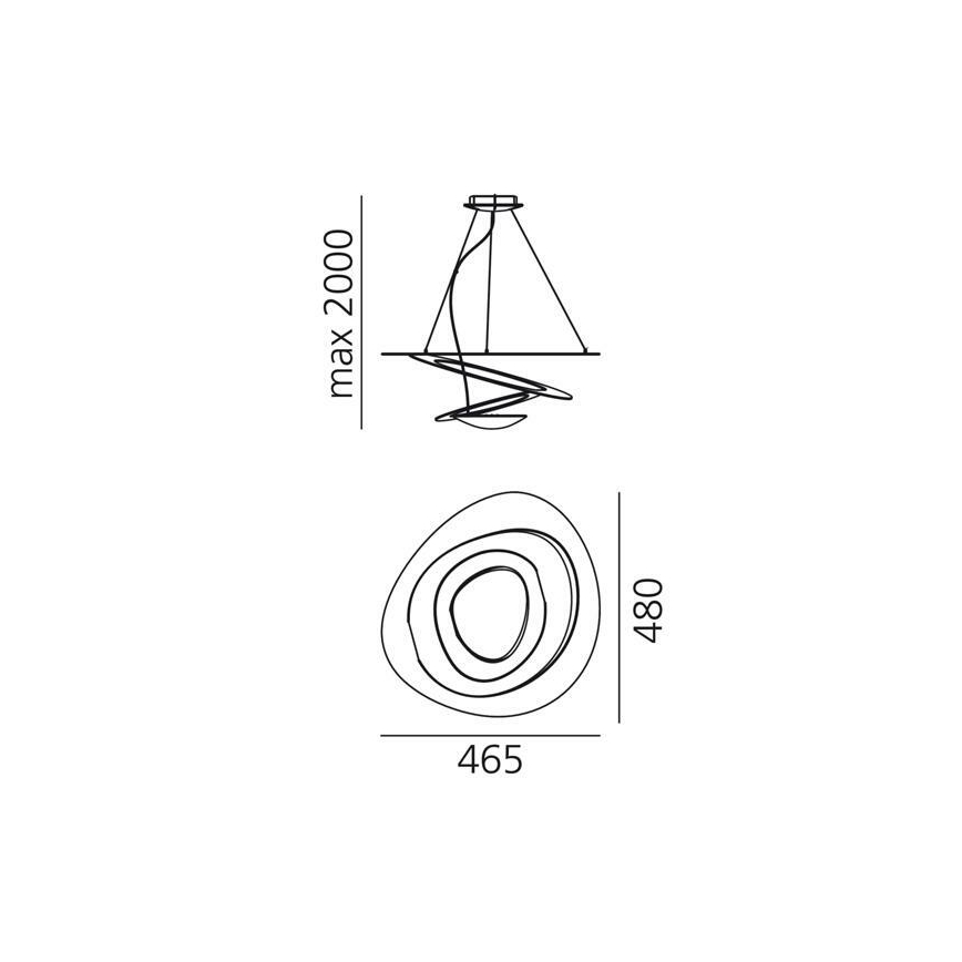 Artemide 1249020A - LED pendel dæmpbar PIRCE LED/27W/230V 3000K guldfarvet