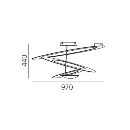 Artemide 1253120A - LED loftlampe dæmpbar PIRCE LED/44W/230V 3000K guldfarvet