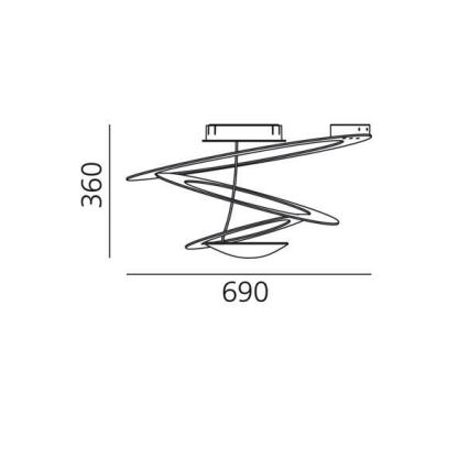 Artemide 1255120A - LED loftlampe dæmpbar PIRCE LED/44W/230V 3000K guldfarvet