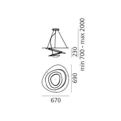 Artemide 1256110A - LED pendel dæmpbar PIRCE LED/44W/230V 3000K hvid