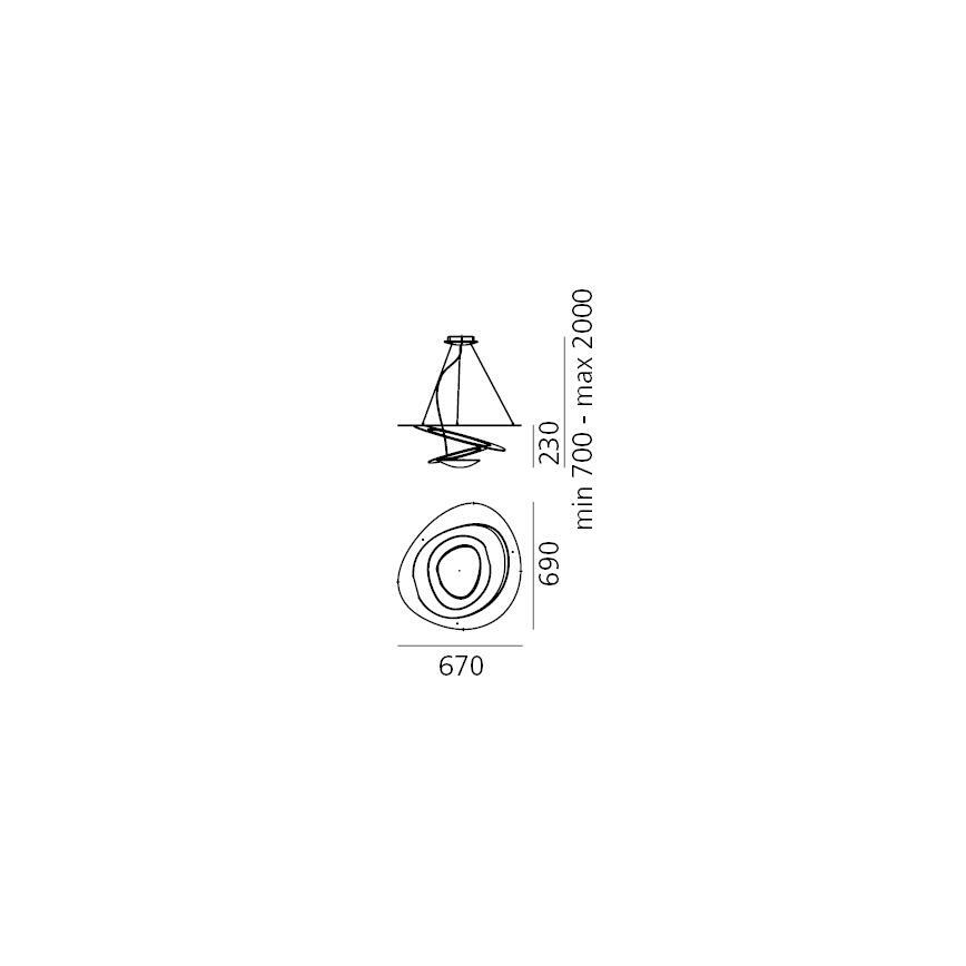 Artemide 1256120A - LED pendel dæmpbar PIRCE LED/44W/230V 3000K guldfarvet