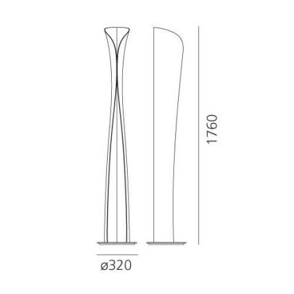 Artemide 1361020A - LED gulvlampe CADMO LED/44W/230V + 1xGU10/10W/230V hvid