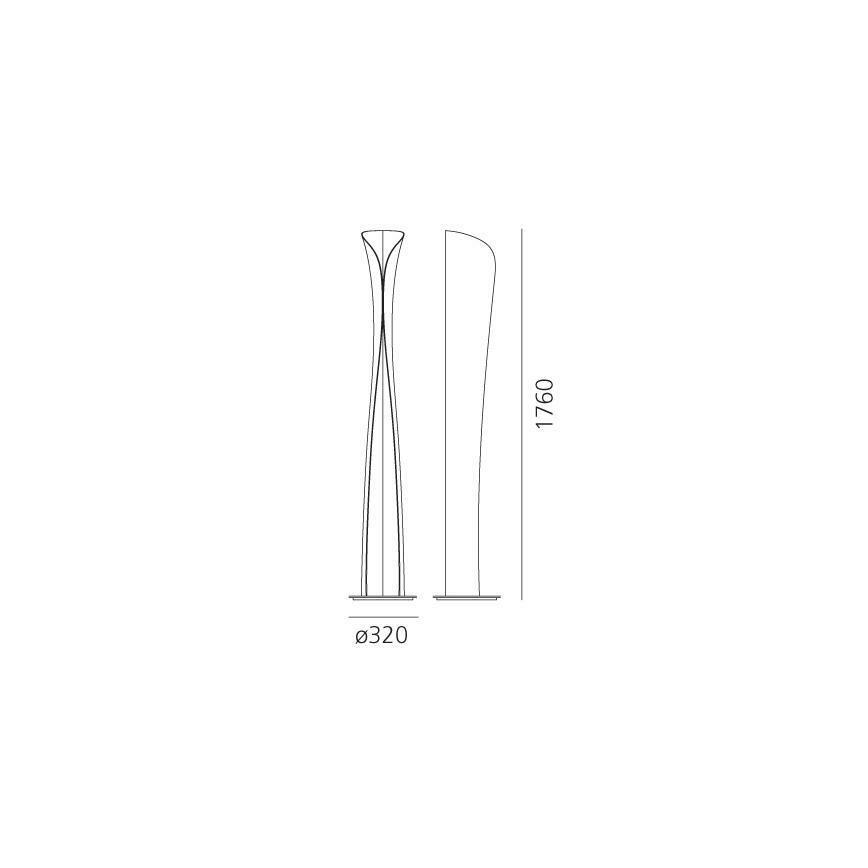 Artemide 1361020A - LED gulvlampe CADMO LED/44W/230V + 1xGU10/10W/230V hvid