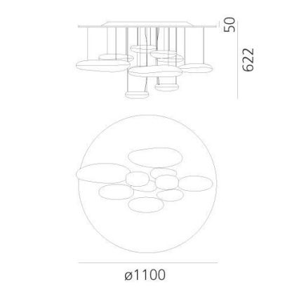 Artemide 1366110A - LED loftlampe dæmpbar MERCURY LED/58W/230V 3000K