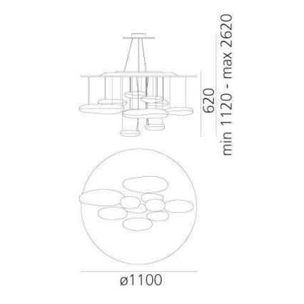 Artemide 1367110A - LED pendel dæmpbar MERCURY LED/58W/230V 3000K