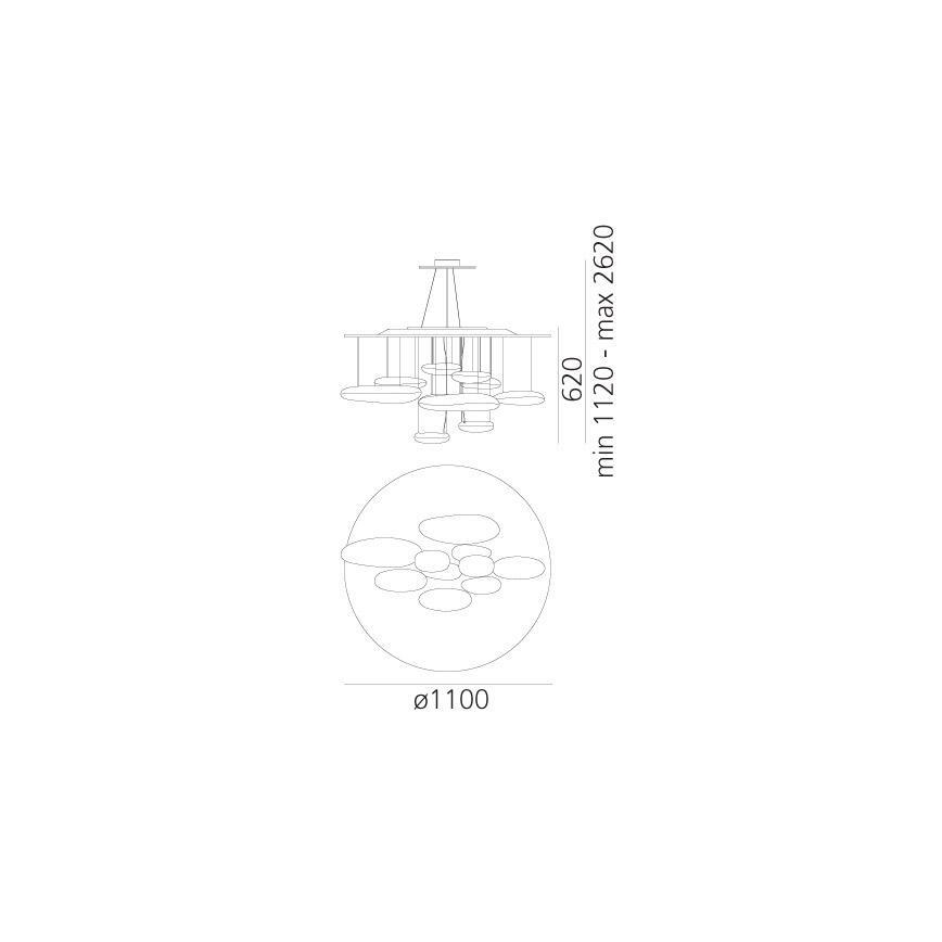 Artemide 1367110A - LED pendel dæmpbar MERCURY LED/58W/230V 3000K