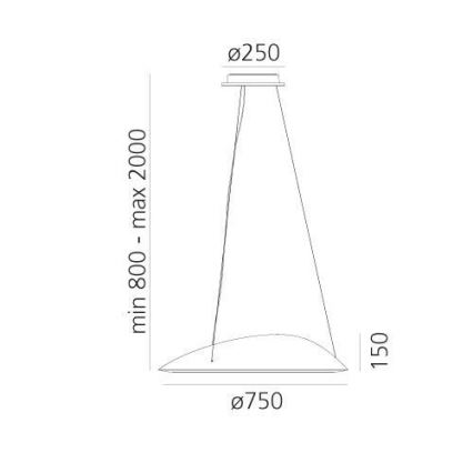 Artemide 1401010APP - LED pendel dæmpbar AMELUNA LED/41W/230V 3000K