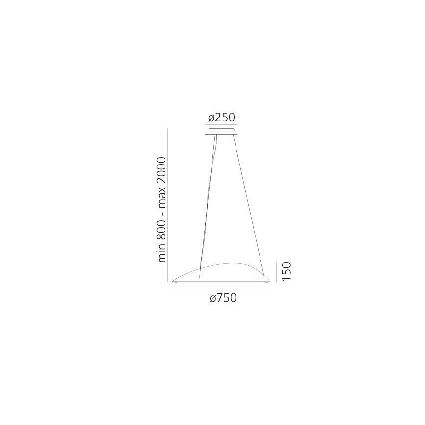 Artemide 1401010APP - LED pendel dæmpbar AMELUNA LED/41W/230V 3000K