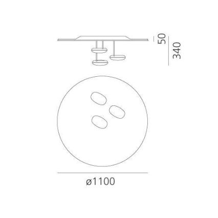 Artemide 1474110A - LED loftlampe dæmpbar DROPLET LED/87W/230V 3000K