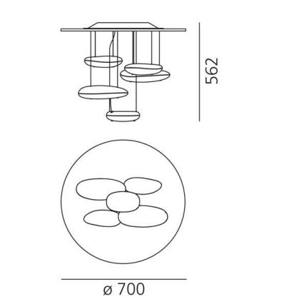Artemide 1476110A - LED loftlampe dæmpbar MERCURY LED/29W/230V 3000K