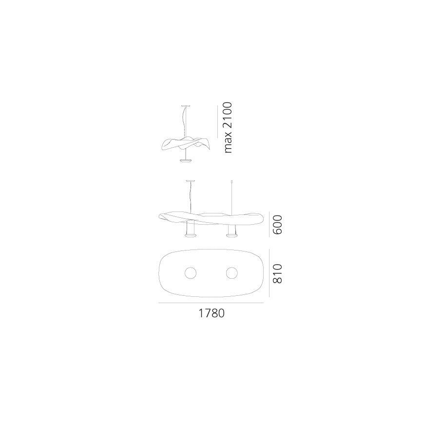 Artemide 1513010A - Pendel COSMIC ENGEL 2xR7s/11W/230V skinnende krom