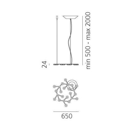 Artemide 1575050APP - LED pendel dæmpbar NET LED/43W/230V diameter 65 cm 3000K