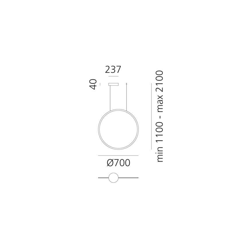 Artemide 1992060APP - LED pendel dæmpbar DISCOVERY LED/40W/230V 3000K bronze