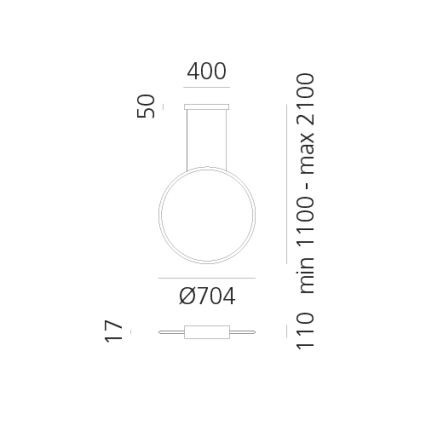 Artemide 1992230IN1APP - LED pendel dæmpbar DISCOVERY LED/42W/230V 2700K sort
