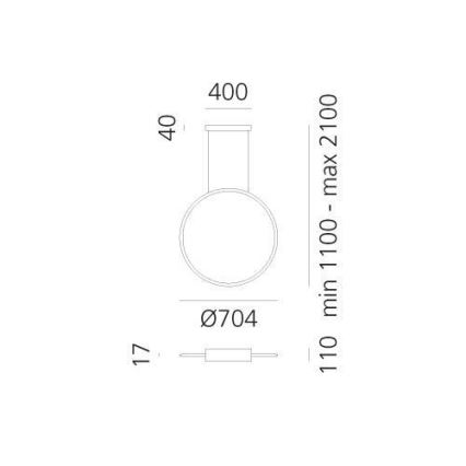 Artemide 1992360APP - LED pendel m. RGBW-farver dæmpbar DISCOVERY LED/42W/230V 2700-6500K bronze