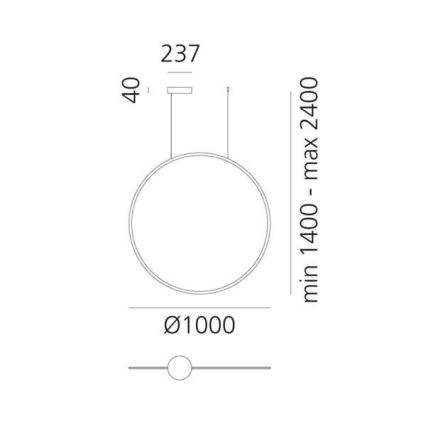 Artemide 1993010APP - LED pendel dæmpbar DISCOVERY LED/60W/230V 3000K antracit
