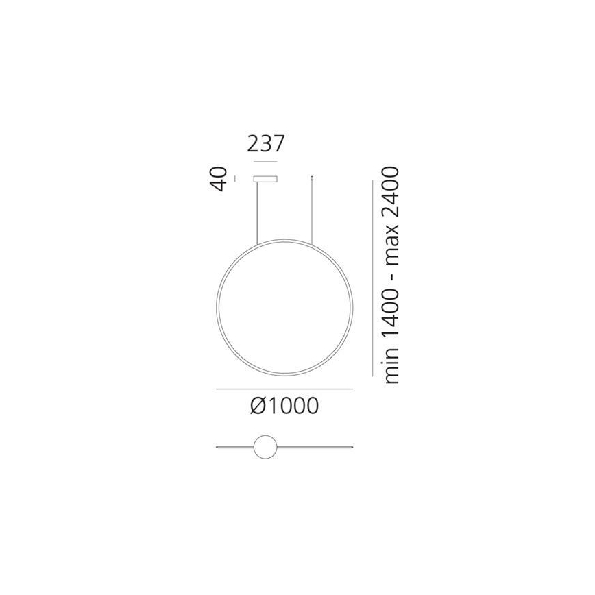 Artemide 1993010APP - LED pendel dæmpbar DISCOVERY LED/60W/230V 3000K antracit