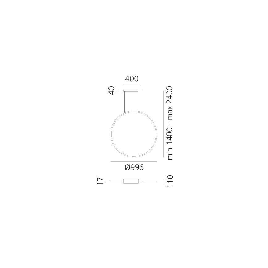 Artemide 1993330APP - LED pendel m. RGBW-farver dæmpbar DISCOVERY LED/59W/230V 2700-6500K sort