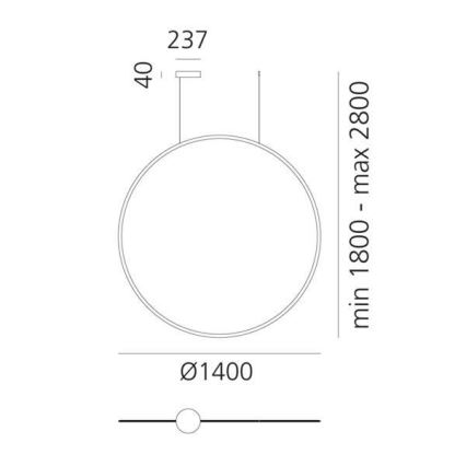 Artemide 1994030APP - LED pendel dæmpbar DISCOVERY LED/80W/230V 3000K sort