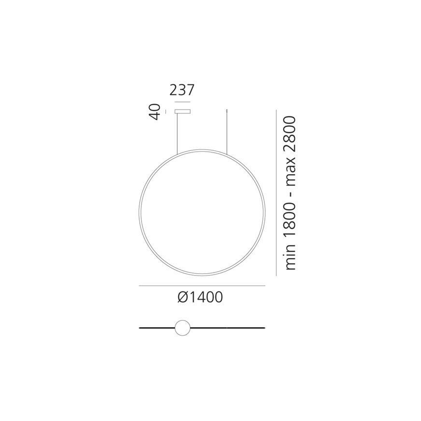 Artemide 1994060APP - LED pendel dæmpbar DISCOVERY LED/80W/230V 3000K bronze
