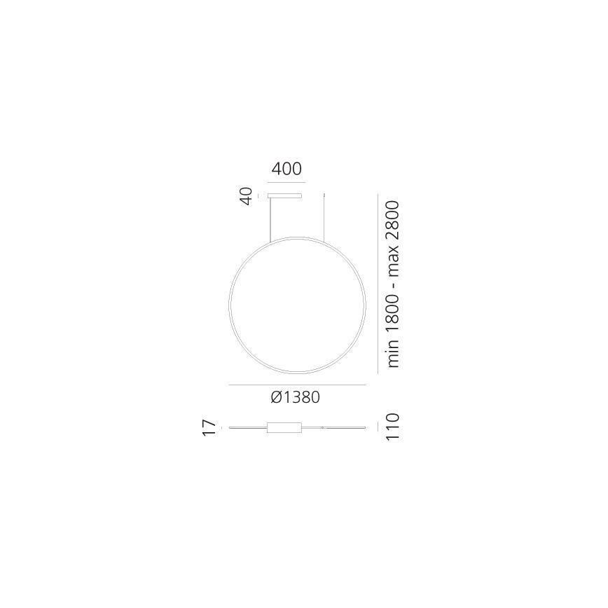 Artemide 1994360APP - LED pendel m. RGBW-farver dæmpbar DISCOVERY LED/79W/230V 2700-6500K bronze