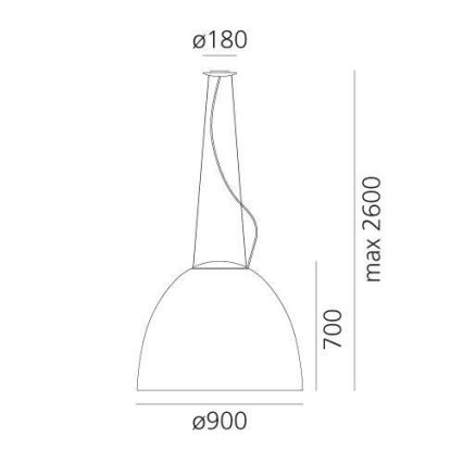 Artemide A242900 - Pendel NUR 2xR7s/11W/230V antracit