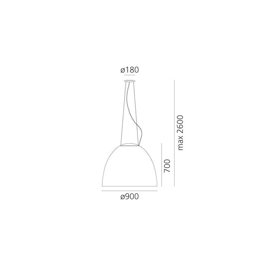 Artemide A242900 - Pendel NUR 2xR7s/11W/230V antracit
