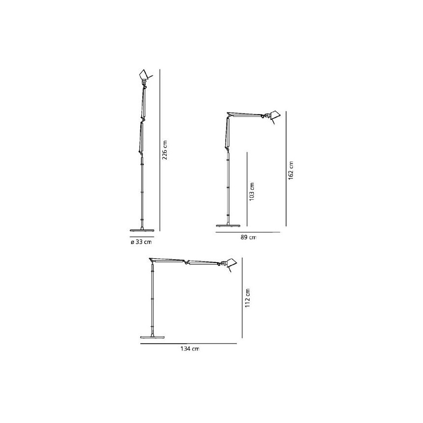 Artemide AR 0947010A+AR A012820 KOMPLET - Gulvlampe TOLOMEO BASCULANTE 1xE27/100W/230V