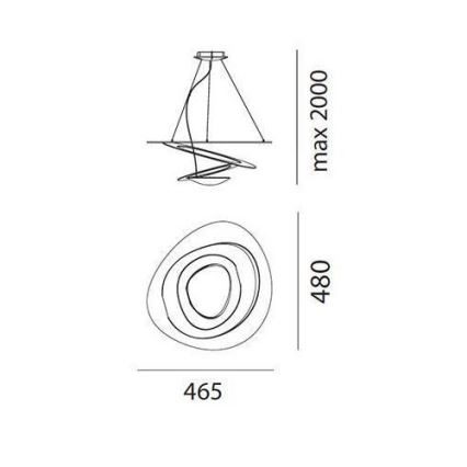 Artemide AR 1249010A - LED lysdæmper lysekrone i en snor PIRCE MICRO 1xLED/27W/230V