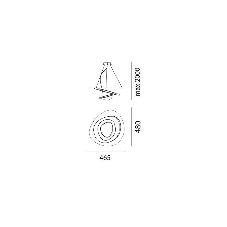 Artemide AR 1249010A - LED lysdæmper lysekrone i en snor PIRCE MICRO 1xLED/27W/230V