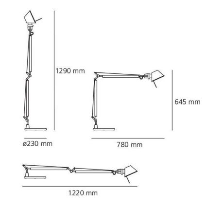 Artemide AR A001000+AR A004030 KOMPLET - Bordlampe TOLOMEO 1xE27/70W/230V