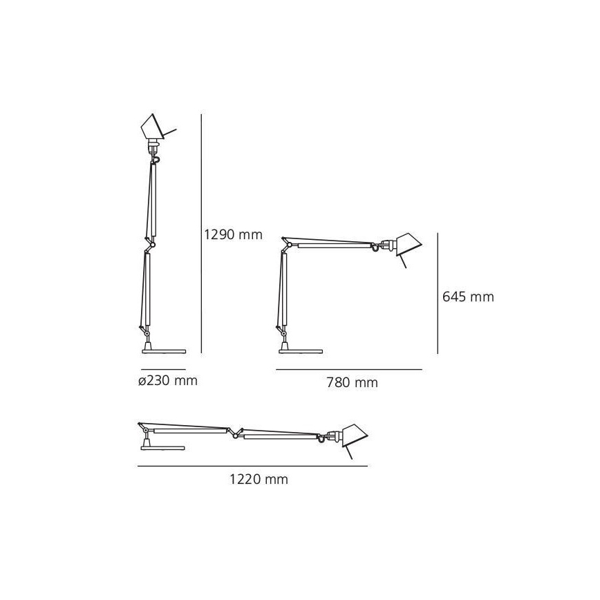 Artemide AR A001000+AR A004030 KOMPLET - Bordlampe TOLOMEO 1xE27/70W/230V