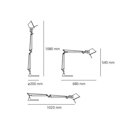 Artemide AR A005910+AR A008600 KOMPLET - Bordlampe TOLOMEO MINI 1xE27/70W/230V