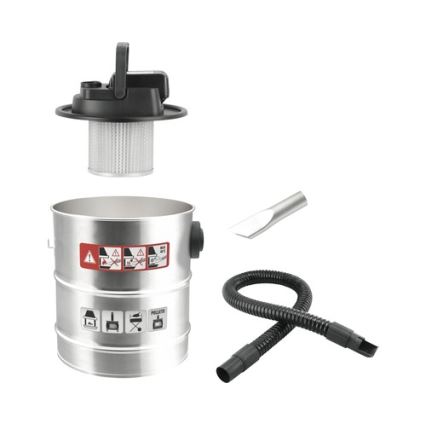 Askestøvsuger m. HEPA-filter batteridrevet 12 l 110W/18V 2000 mAh mat krom